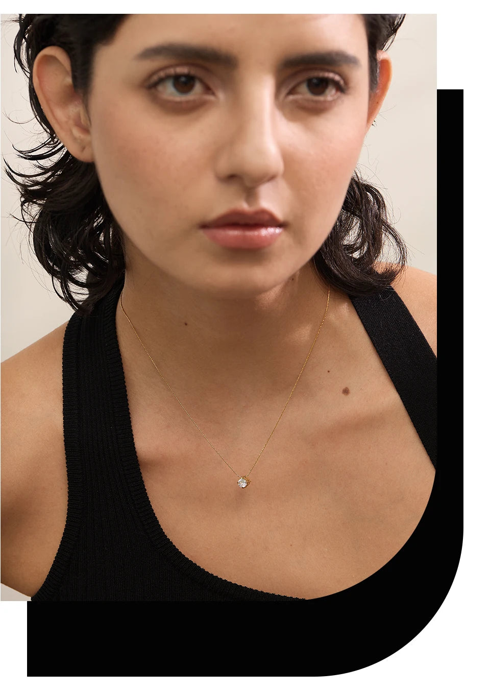 Cubic Zirconia Pendant Necklace — 18K Gold-Plated Stainless Steel | Waterproof